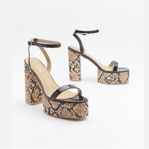 Nasty Gal Can't Snake My Eye Off You Faux Leather Platform Heels stripper SZ 6